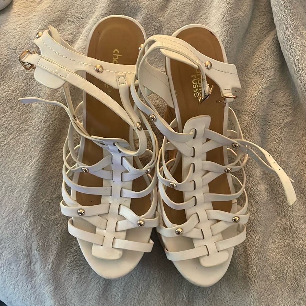 White Wedge Heels